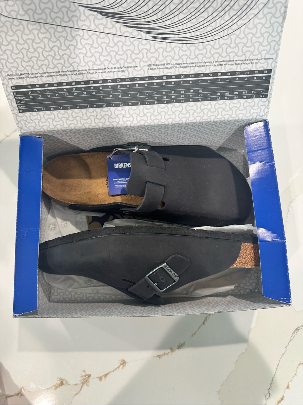 Birkenstock Boston Clog - Black with Brown Footbed
